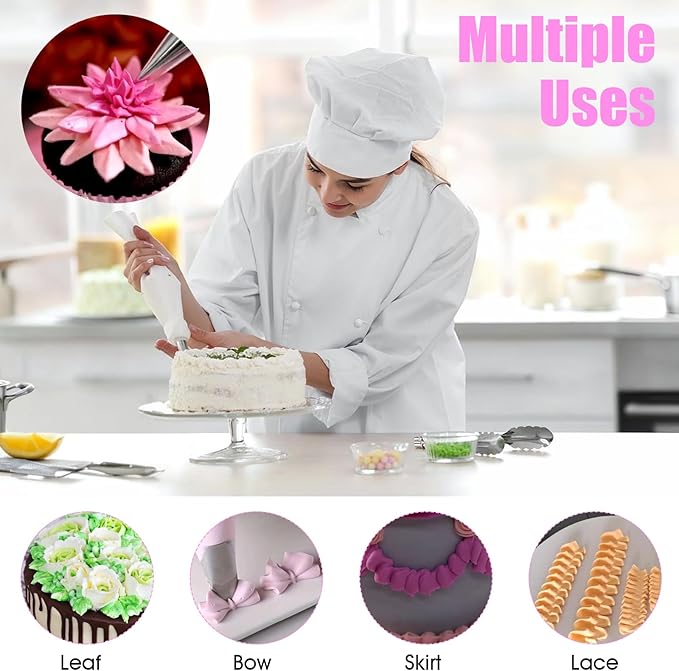5 PCS Leaf Piping Tips, Cake Decorating Supplies Piping Tips, Piping Nozzles Decorating Tips, Baking Tools For Buttercream, Icing, Birthday Cake, Cupcake, DIY Art