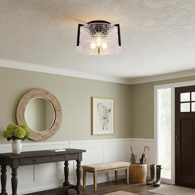 Bektas Semi Flush Mount Ceiling Light, Hallway Light Fixture,Entryway Light,Modern Bedroom Lampe,Metal Light Fixtures,Lighting Fixture Flush Mount for Kitchen Bathroom Dining Room ETL Listed - Image 3