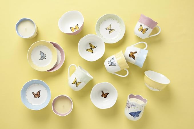 Lenox Coffee Mug Set, Butterfly Meadow Colors 4-Piece Mug Set, Service for 4, White Porcelain Mugs, 10 Oz Capacity, Microwave & Dishwasher Safe, Ceramic Mugs, Coffee Cups, Tea Cup (Assorted, 4 Piece) - Image 7