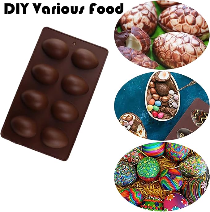 2 Pcs Silicone Egg Shaped Silicone Molds, Easter Mold Jelly Biscuits Chocolate Candy Baking Mold for Easter Theme Party Decoration - Image 4