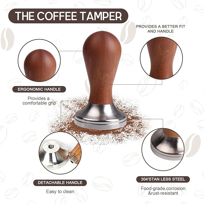 23 PCS Espresso Tamper Set,Coffee Accessories Kit Barista Kit,with 51mm Espresso Tamper,WDT Tool,Frothing Pitcher,Tamper Mat,Barista Towel,Coffee Brush,Latte Art Pen and Decorative Stencils