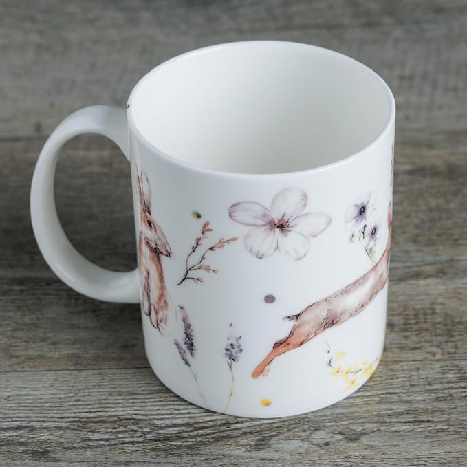 Maison d' Hermine Coffee Mug with Handles Tea Cups (15 Ounce, Pack of 1) | Fine Bone China Coffee Mugs for Hot Beverages Cappuccino Latte Home Restaurant Hotel Spring Summer -Easter Zest - Rabbits - Image 8