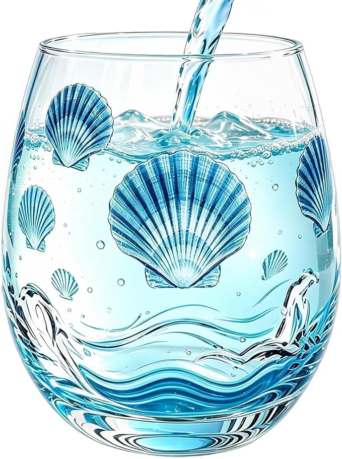 Drinking Glasses, 350ml Transparent Sea Animal Kitchen Glassware | Cocktail Glasses for Milk Ice Water Juice Tea Beer Mother Dad Wife - Image 7
