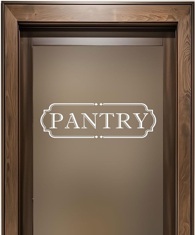 Pantry Door Label Vinyl Decal: 15 X 4.6 Inch White Transfer Design | 1 White Die-Cut Decal For Smooth Pantry Doors With Transfer Tape by Unknown