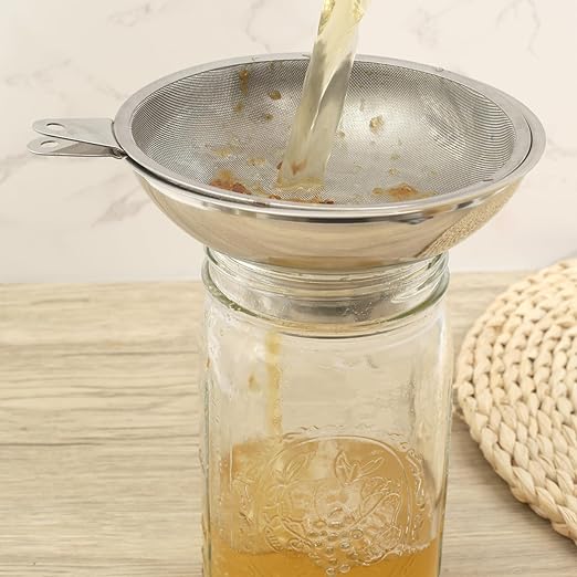 Canning Funnel with Stainless Steel Filter for Regular Mouth Mason Jars - Stainless Steel Funnel for Kitchen Filling, Canning Funnel (for use with Regular Mouth Mason Jars)