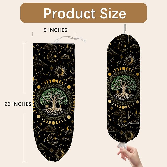 Plastic Bag Holder Dispenser, Tree Plastic Grocery Bag Organizer & Wall Mount Paper Trash Bag Saver Storage for Kitchen Home Pantry Decor, Tree Shopping Bags Storage Dispenser - Image 2