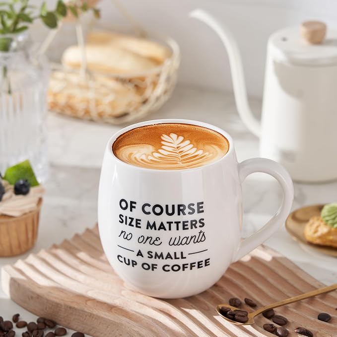 MIECOO Large Ceramic Coffee Mug, 24 Oz Jumbo Coffee Cup for Office and Home | White Big Porcelain Coffee Mug for Latte Milk Tea Cocoa Cereal, Dishwasher and Microwave Safe, Great for Family and Friends - Image 4