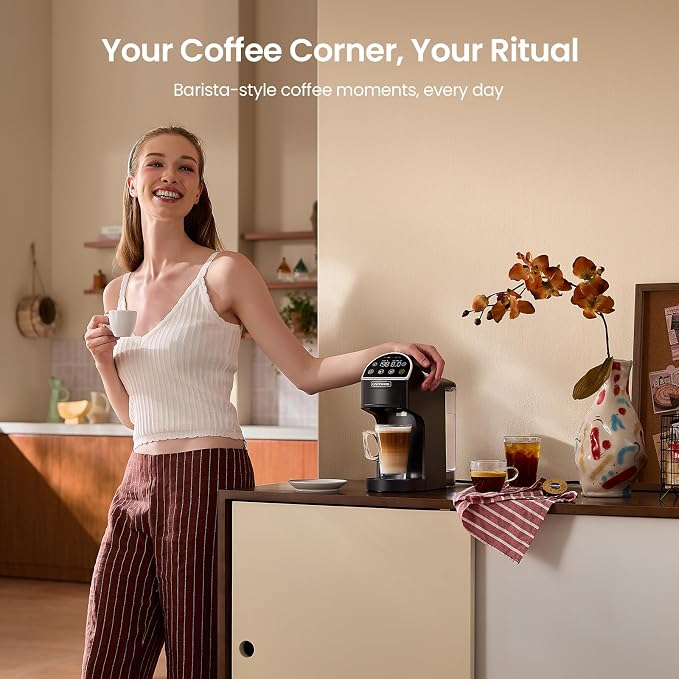 Magician2 Mini 5-in-1 Coffee Maker & Machine for Pods & Grounds, LED Touch | Fits K Cup/Nespresso/Dolce Gusto & ESE Pods,Touchscreen & Pre-infusion,Adjustable Temp/Volume,For Kitchen/Office/Dorm,20Bar - Image 9