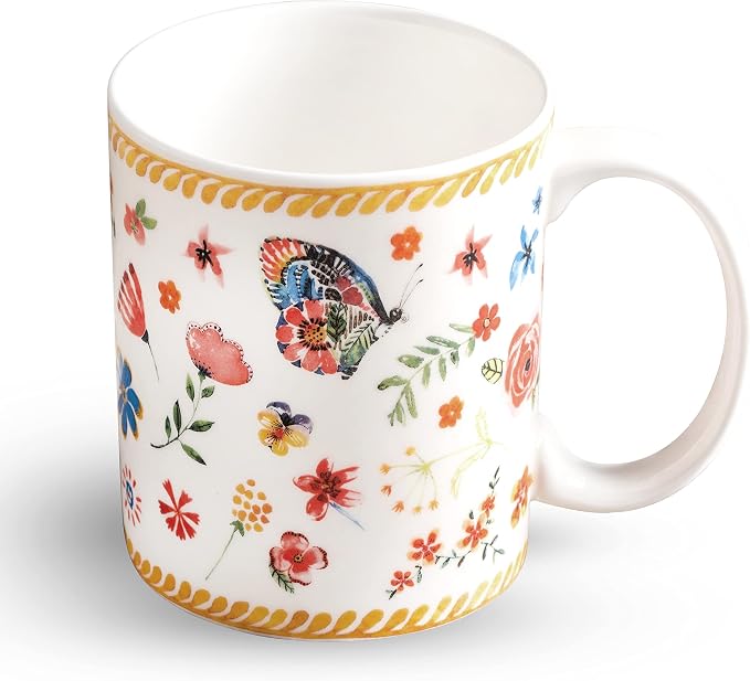 Maison d' Hermine Coffee Mug with Handles Tea Cups (12 Ounce, Pack of 1) | Fine Bone China Coffee Mugs for Hot Beverages Cappuccino Latte Home Spring Summer -Happy Florals - Sweety Summer Morning - Image 9