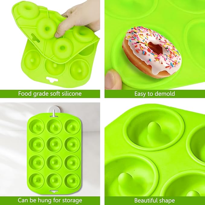 Silicone Donut Pan, Bite Size Silicone Donut Pans for baking, Mini Donut Pan, Mini Baking Pan for baking delicious donuts, Non-stick Bottom, Easy to Clean