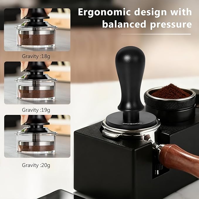58mm Espresso Tamper, Spring Loaded Coffee Tamper Tool, Stainless Steel Calibrated Espresso press Tool for Breville Series 58mm Portafilter Basket, Barista Coffee Accessories