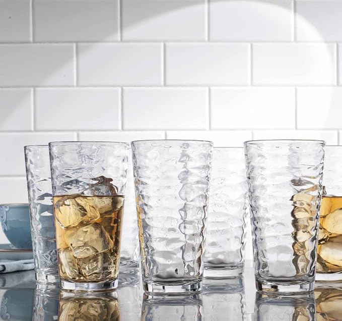 Glaver's Drinking Glasses Set of 10 Highball Glass Cups, 17 Oz Cooler Glassware. Home and Bar Everyday Basic Drinkware Elegant Kitchen Glasses for Water, Juice, Cocktails, Iced Tea. - Image 6