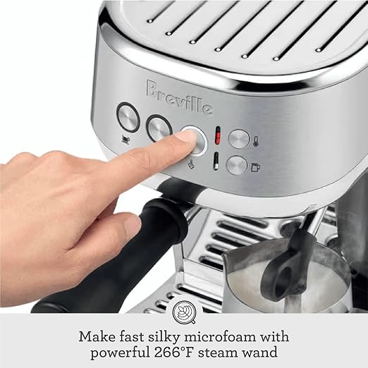 Breville BES500BSS Bambino Plus Espresso Machine, Brushed Stainless Steel | Make café-quality espresso, lattes and cappuccinos at home with this compact, semi-automatic coffee maker for home baristas - Image 7