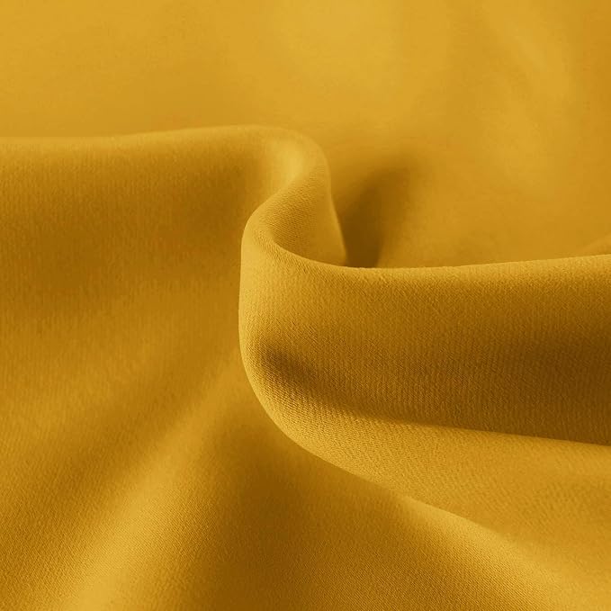 Hiasan Yellow Valance Curtains for Kitchen - Blackout Thermal Insulated Rod Pocket Window Valances, 42 x 12 Inches Length, 1 Panel - Image 3
