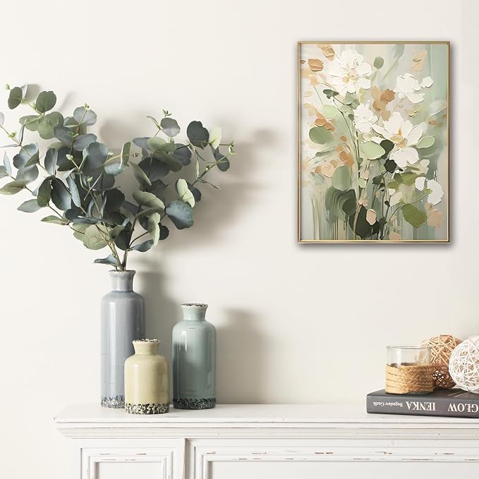 Flower Vase Set of 3, Ceramic Neutral Vases Home Decor, Pottery Rustic Farmhouse Decorative Vases Modern Decor for Table Mantel Entryway Bookshelf Living Room Kitchen Bedroom - Multicolor - Image 5