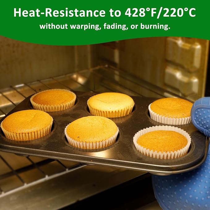 Caperci Unbleached Parchment Cupcake Liners 225pcs - Standard Paper Muffin Liners Cups for Baking, Cupcake Wrappers with Excellent Greaseproof, Non-Stick & Non-Slip, Food Grade (Natural) - Image 4