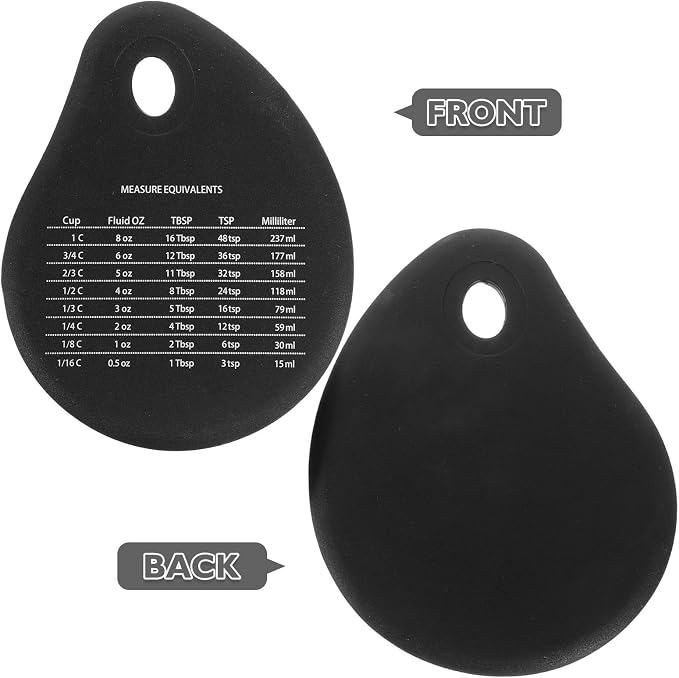 4pcs Black Silicone Baking Cutter Tool with Precise Measurement and Pastry Shaping Features Includes Kitchen Measurement Conversion Chart for Accurate Baking Preparation - Image 9