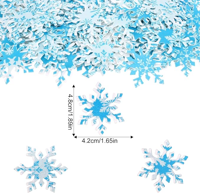 168pcs Edible Snowflake Cake Decorations, Wafer Paper Cupcake Toppers Winter Frozen Theme Snowflakes Decorations for Christmas Holiday Party Supplies - Image 2