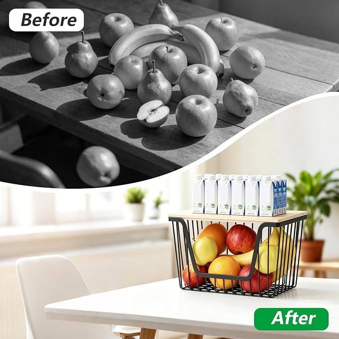 1 Pack Fruit Basket for Kitchen Counter, Stackable Pantry Organizers Storage, Large Wire Storage Basket Suitable for Storing Fruits, Onions, Potatoesand Vegetables - Image 6