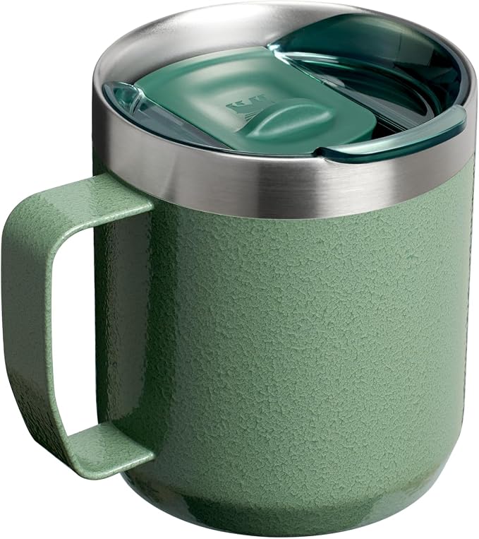 STANLEY Everyday Camp Mug 12oz | Drink Through Lid | Cup for Coffee, Tea and Drinks | Insulated Stainless Steel Coffee Mug | BPA-Free | Hammertone Green - Image 3