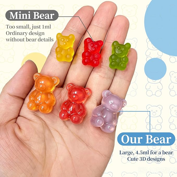Large Gummy Bear Candy Molds 4.5ML, 80-Cavity Bear Chocolate Mold Silicone | 2 Pack Non-Stick Bear Silicone molds for Gummy, Mini Size Ice Cubes, Cupcake Toppers and Birthday Party Cake Decoration - Image 2