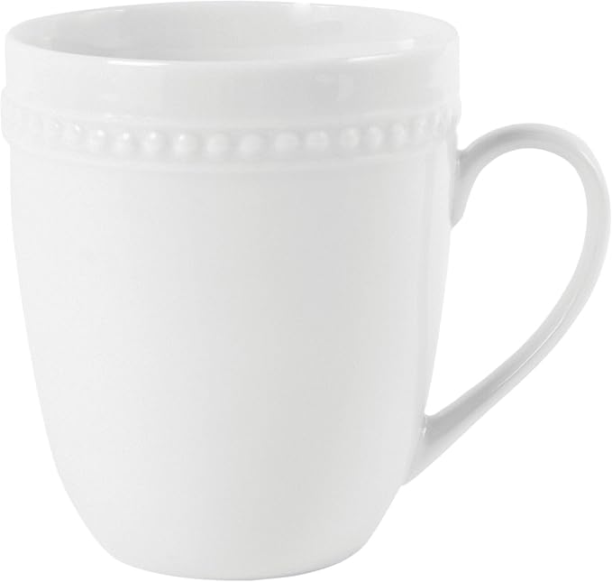 Everyday White Beaded Set of 4 Mugs, 14 ounce - Image 2