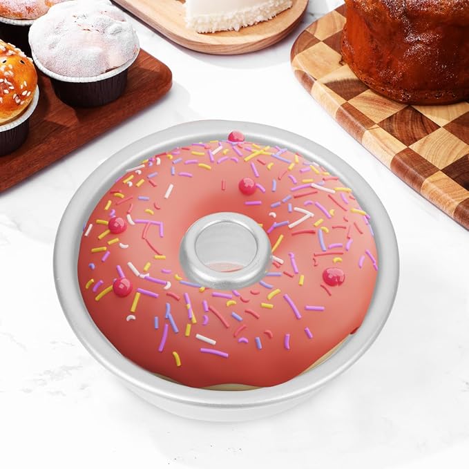 Non-Stick Angel Food Cake Pan Aluminum Round Baking Pan with Central Tube 3.93 X 3.93 X 1.49 in Cake Baking Mold for Pound Chiffon Home Kitchen Desserts - Image 6