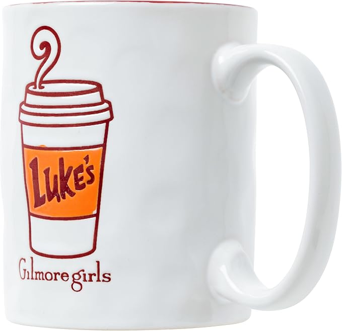Silver Buffalo Gilmore Girls Coffee, Wax Resist Ceramic Pottery Mug, 17oz | Lukes, Cup, Pot Logo, 0.5 Liters - Image 3