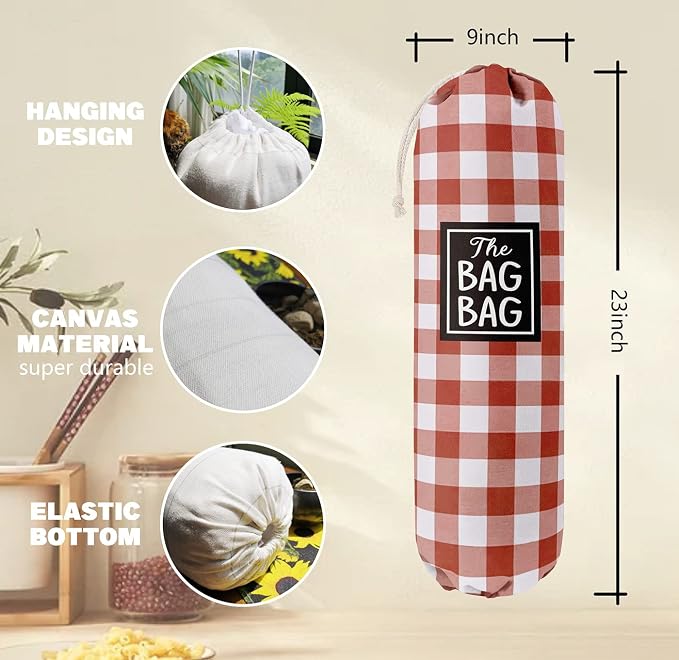 Funny Grid Bag Bag， Grocery Bags Holder Organizer For Shopping Bags, Wall Mount Plastic Bags Storage Container Dispensers, Gift For The Preferred Family And Friends - Image 2