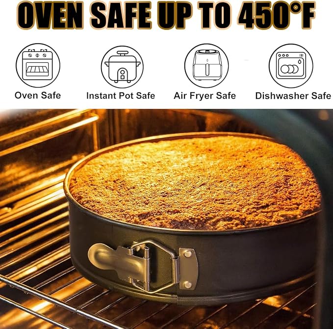 214PCS Round Cake Pan Sets for Baking Cake Decorating Supplies: 4 Non-Stick Springform Pans Set (4, 7,9,10 inches), Icing Tips, Cake Leveler – Leak-Proof Cheesecake Pan - Image 3