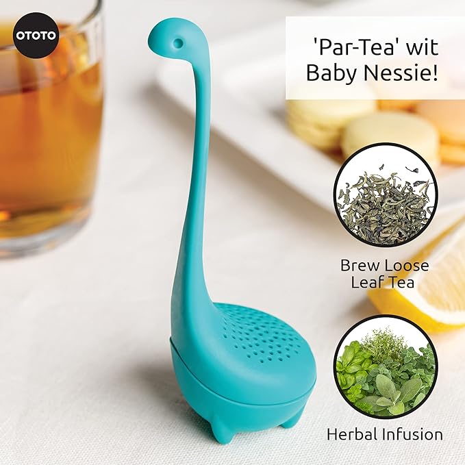 Cute Tea Infuser by OTOTO - Loose Leaf Tea Steeper, Tea Accessories, Tea Diffusers, Tea Infuser for Loose Leaf Tea, Tea Strainers, Cute Gifts, Tea Gift Set, Kitchen Gifts, Cooking Gadgets