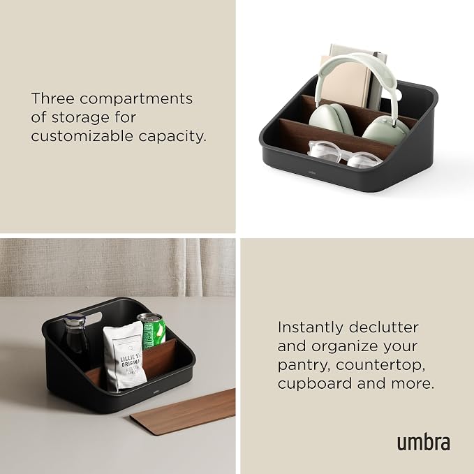 Umbra Bellwood Packet Organizer, Plastic and Wood, Walnut/Black - Image 5