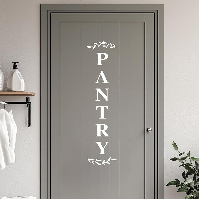 Pantry Door Decal – White Vinyl Kitchen Sticker – Farmhouse Pantry Room Door Sign for Kitchen Wall or Glass, 27.5 x 6.6 Inch - Image 8