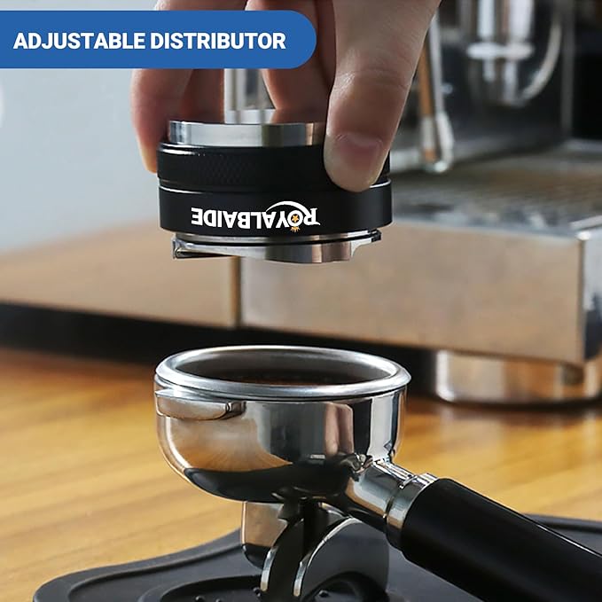 51mm Espresso Tamper and Distributor, Dual Head Coffee Leveler Compatible with 51mm Portafilter, Adjustable Depth Detachable Professional Espresso Hand Tampers