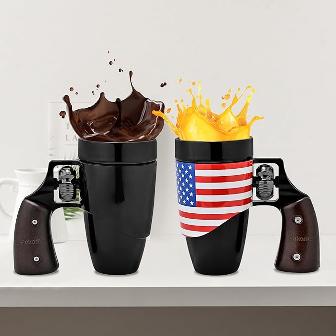 Pukomc Novelty Ceramic Coffee Mug, Birthday Gifts for Men and Women, fathers gifts, Coffee Mugs for Men (16OZ) (Black & Flag) - Image 4