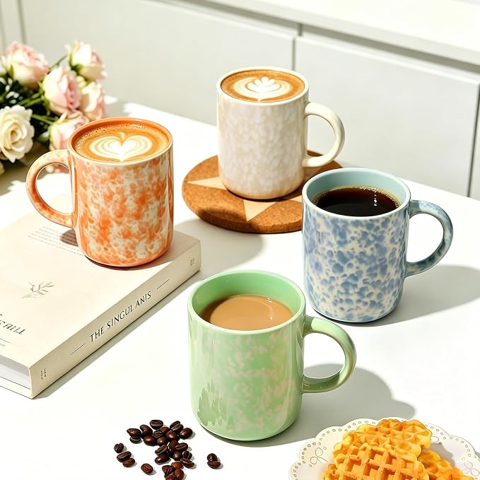 MONITO 17 OZ Coffee Mugs Set of 4, Ceramic Modern Coffee Mugs Set with handle for Tea/Latte/Milk/Cocoa. - Image 7