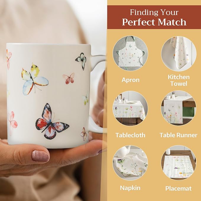 Maison d' Hermine Coffee Mug with Handles Tea Cups (15 Ounce, Pack of 2) | Fine Bone China Coffee Mugs for Hot Beverages Cappuccino Latte Home Restaurant Hotel Spring Summer -Botanical Fresh - Image 6