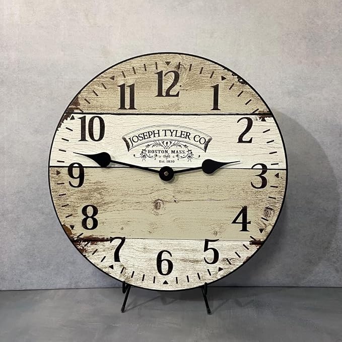 Vintage Barnwood Wall Clock | Ultra Quiet Quartz Mechanism | Hand Made in USA Beautiful Crisp Lasting Color | Comes in 8 Sizes | 24-Inch by The+Big+Clock+Store