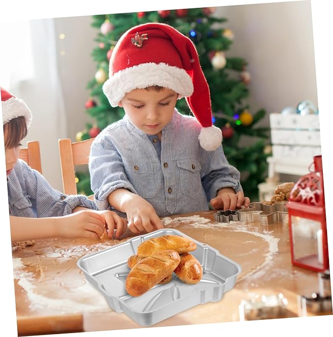 OUNONA Aluminum Alloy Gift Box Cake Baking Pan Non-stick Baking Mold for Cakes Breads Desserts Easy to Use Reusable for Beginners Professionals - Image 8