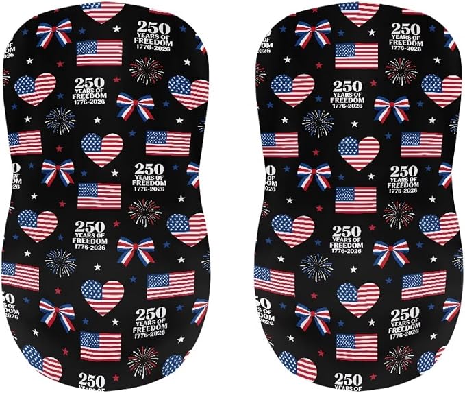 USA Flag Black Bar Stool Covers 250th Anniversary Patriotic Counter High Swivel Chair Covers Anti Dust Stool Chair Seat Covers for Club Kitchen Dining Room Bistro Cafe - Image 4