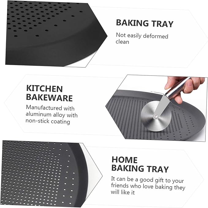 1pc Round Cake Baking Pan Nonstick Kitchen Bakeware for Pizza Pancakes and Desserts and Versatile Bakeware for Savory and Sweet Treats - Image 6
