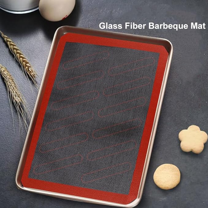 VICASKY Baking Mat Non-stick Pad Heat Resistant Silicone and Glass Fiber Oven Pad Bakeware Liner for Pastry and Bread Baking in Kitchen - Image 6