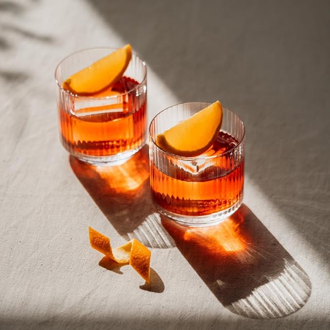 NUDE GLASS NUDE Whiskey Glasses Set of 4 SOF – 9.25 oz Lead-Free Crystal Old Fashioned Glass Big-Top - Image 6