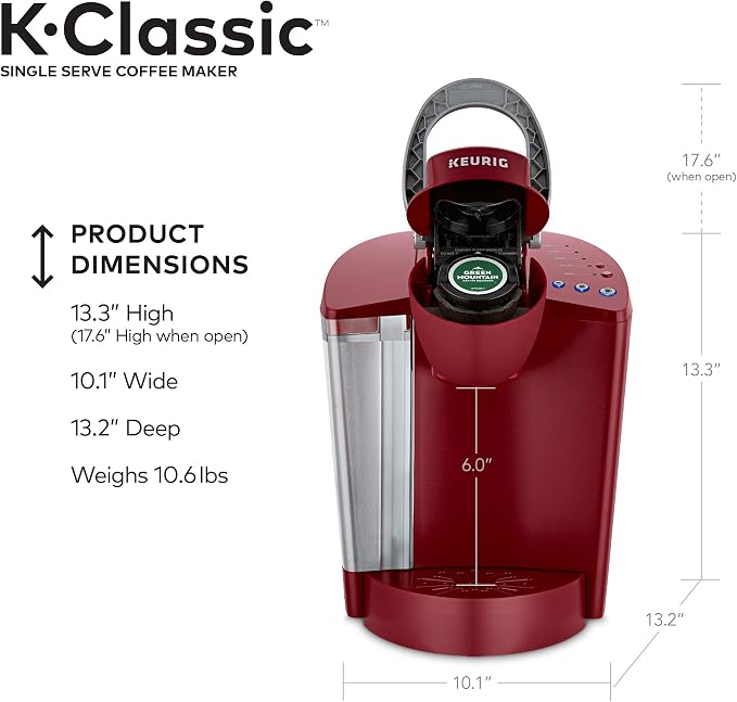 Keurig K-Classic Single Serve K-Cup Pod Coffee Maker, Rhubarb - Image 3