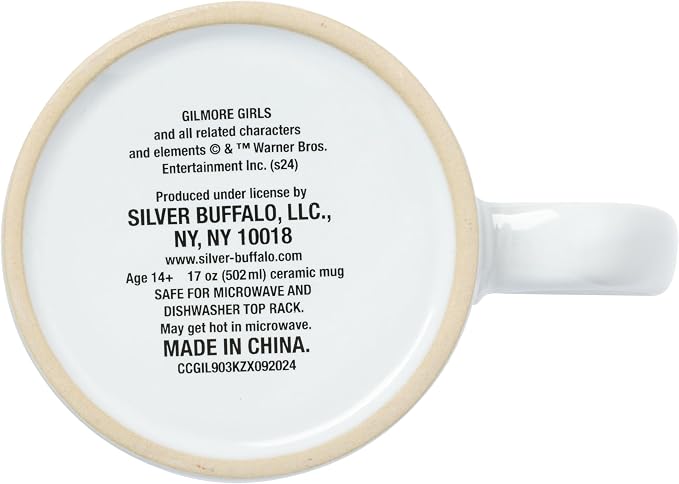 Silver Buffalo Gilmore Girls Diner, Wax Resist Ceramic Pottery Mug, 17oz | Luke's Logo, Sign, 0.5 Liters - Image 3