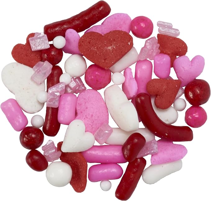 DecoPac Valentine Fusion Mix Sprinkles, 27oz, Pink, Red White Candy Sprinkles in Handheld Container, Edible Decorations For Celebration Cakes, Cupcakes, Cookies and Donuts - Image 3