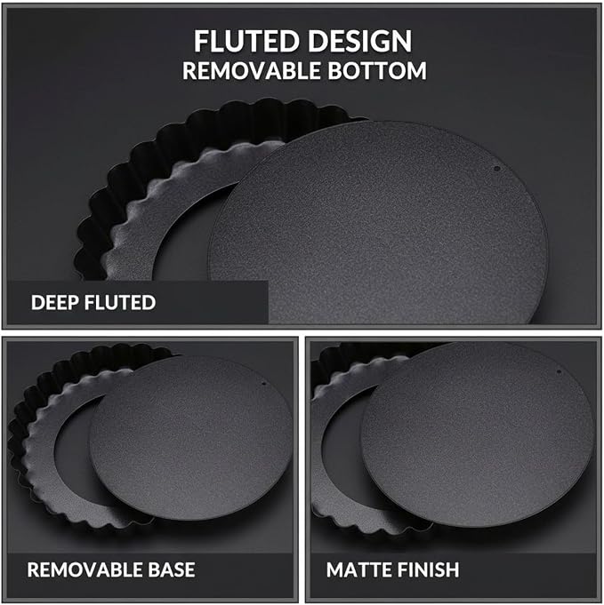 6 Pcs Mini Tart Pans, 3.9 in Egg Tart Molds Set, Carbon Steel Quiche Pans with Removable Bottom, Fluted Design for Tart, Pie, Quiche Baking - Image 6