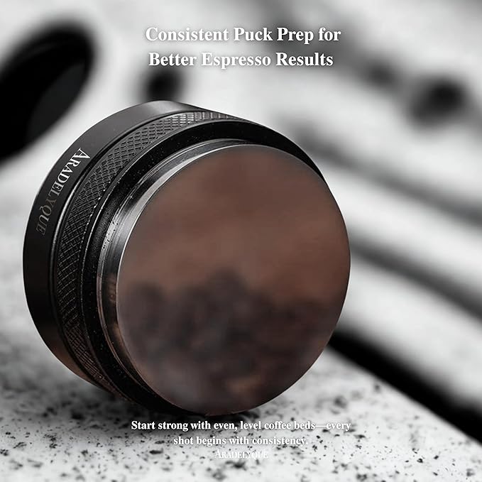 53mm Coffee Distributor & Tamper Tool, Dual Head Espresso Leveler Compatible with 54mm Breville Portafilter, Adjustable Depth Coffee Tamper for Barista & Home Use