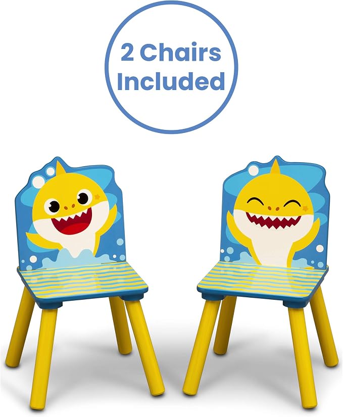 Delta Children Kids Table Storage (2 Chairs Included) -Ideal for Arts & Crafts, Snack Time, Homeschooling, Homework & More, Baby Shark, 3 Piece Set - Image 4