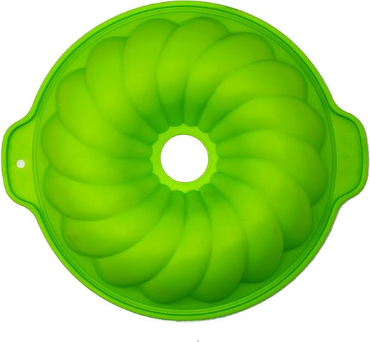 X-Haibei 10-Inch Round Silicone Cake Mold with Decorative Ears – Shallow Pan for Donut, Gelatin, Jello, Chocolate Baking
